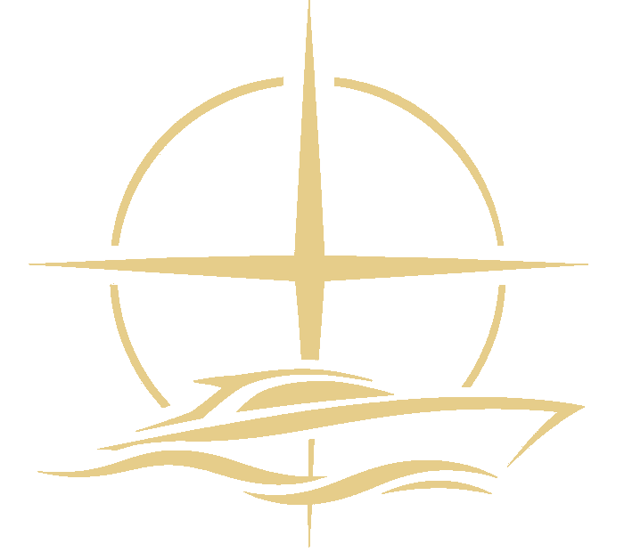 Meridian Nautic — rosa de los vientos y yate